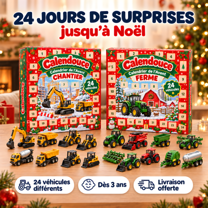 Calendrier de l'Avent Calendouce véhicules miniatures Ferme et Chantier