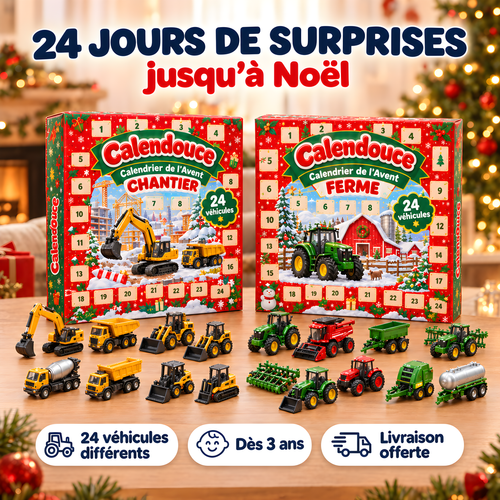 Calendrier de l'Avent Calendouce véhicules miniatures Ferme et Chantier