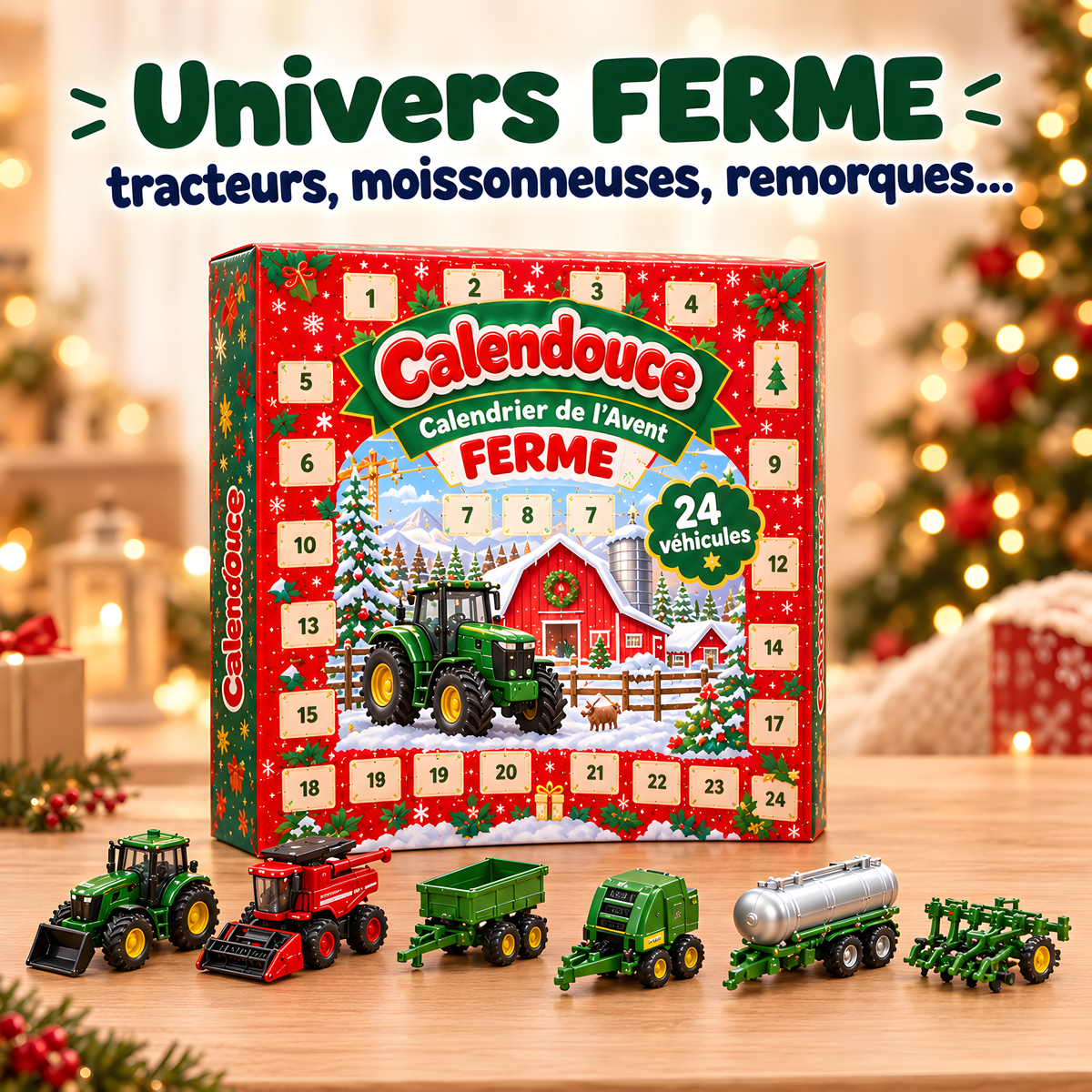 Coffret Calendouce univers Ferme et ses tracteurs
